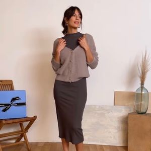 Lila Rose Maroon Mock Turtle Neck Sweater Dress